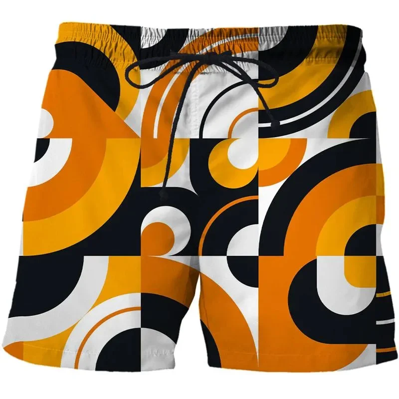 

Мужские пляжные шорты с геометрической строчкой, шорты с 3D-печатью, мужские летние дышащие шорты, шорты для фитнеса, мужские Ropa Hombre