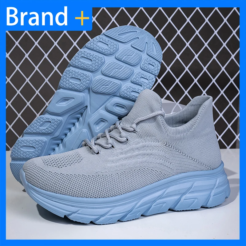 

Unisex Sports Shoes Trendy Mesh Breathable Lightweight Thick Sole Rebound Comfortable Tennis Shoes Lace Up Casual Shoes for Men
