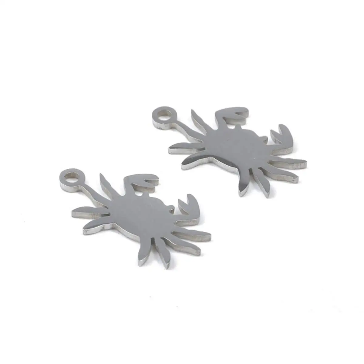 

50 шт. модных мини-подвесок в виде крабов из нержавеющей стали, 17x10 мм, в морской тематике, для самостоятельного изготовления ожерелий, ювелирных изделий, поделок, аксессуаров и принадлежностей