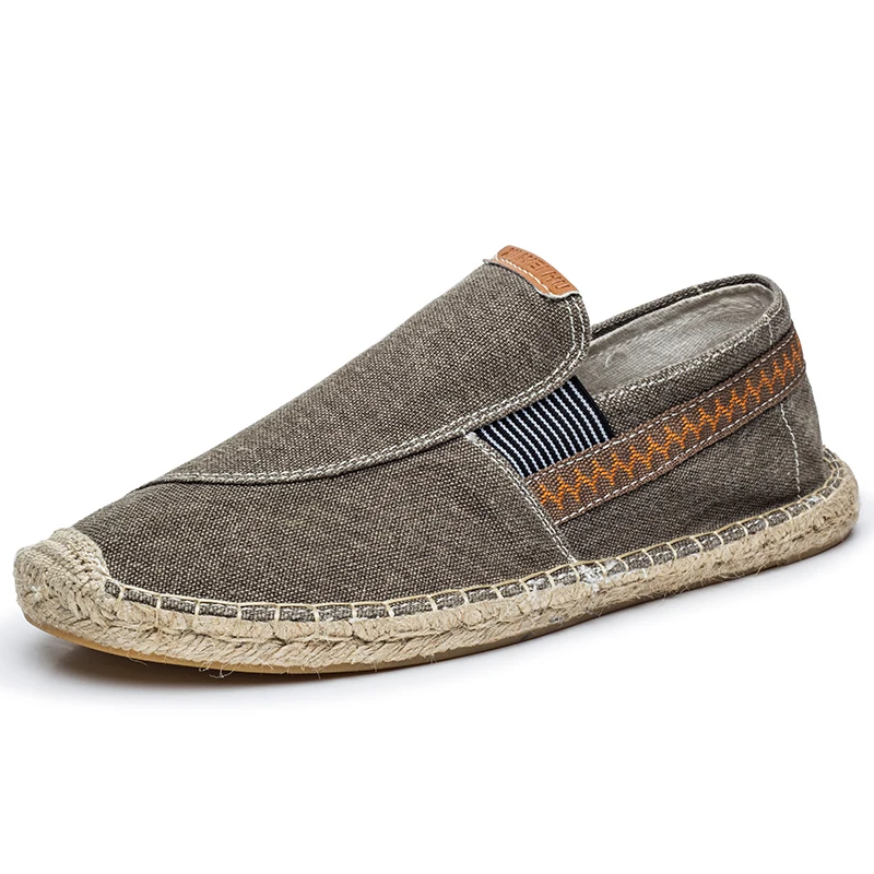 Summer Shoes for Man Handmade Canvas Flat Vintage Casual Spring Autumn Couple Breathable Loafer Footwear Comfort New Large Size