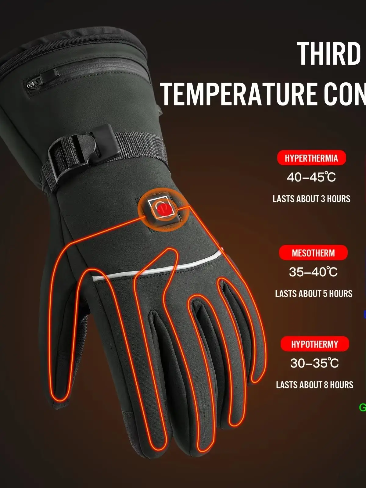 Winter Elektrisch Beheizte Handschuhe für Männer und Frauen, Wiederaufladbare Selbstheizende Motorradhandschuhe, Ski-, Kletter- und Wanderhandschuhe, Handwärmer