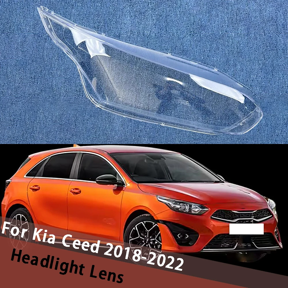 

Left Right Front Headlight Lens Covers For Kia Ceed 2018-2022 Clear Shade Headlamp Cover Lampshade Shell Head Light Housing