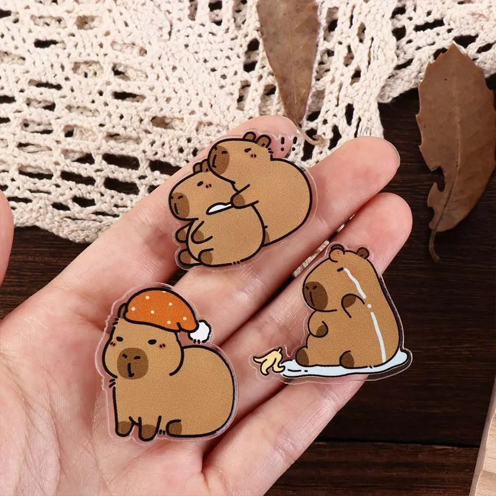 Cute Acrylic Capybara Pin Animal Badge Funny Cartoon Breastpin Creative Funny Fashion Lapel Pin Girl Backpack Decor