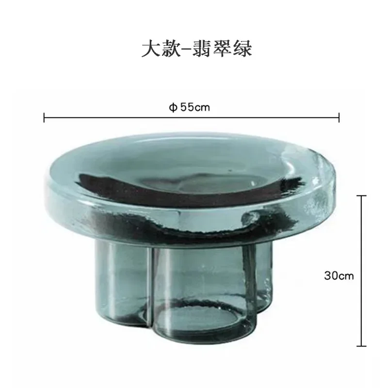 LMM tall and short combination round petals light luxury tempered glass sofa edge few