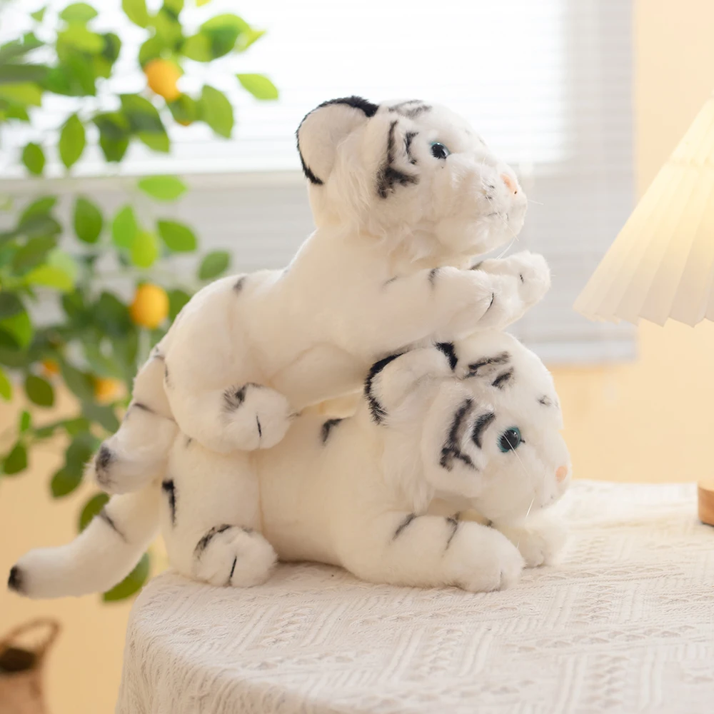 23cm 1pcs Cute Stuffed Animal Baby Tiger White Siberian Tiger Plush Toy Soft Room Decor Gift for Girl Boy Plushies Doll