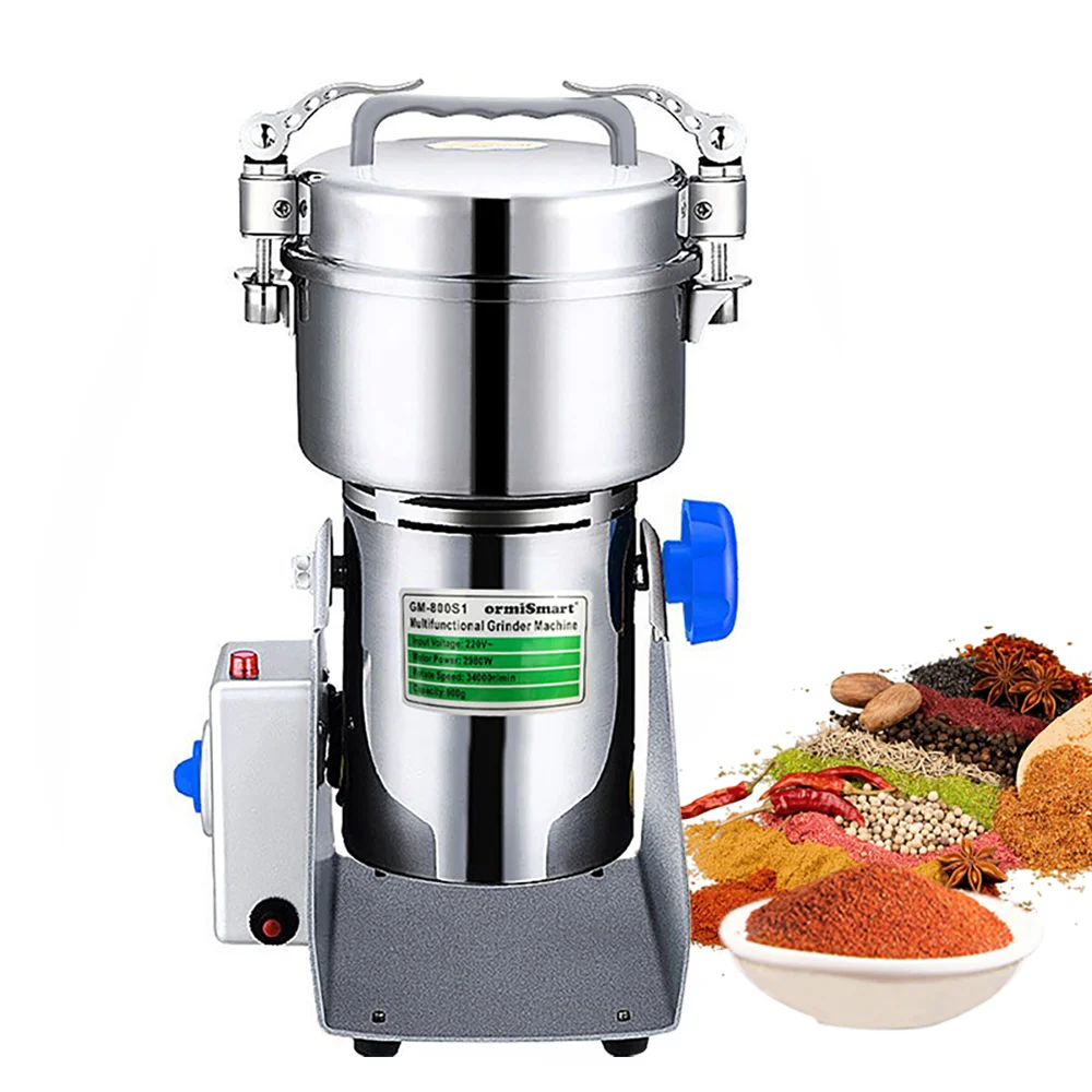 Grains Grinder 800g Swing Type Spices Grinder Hebals Cereals Coffee Grinder Dry Food Grinder High Speed Crusher