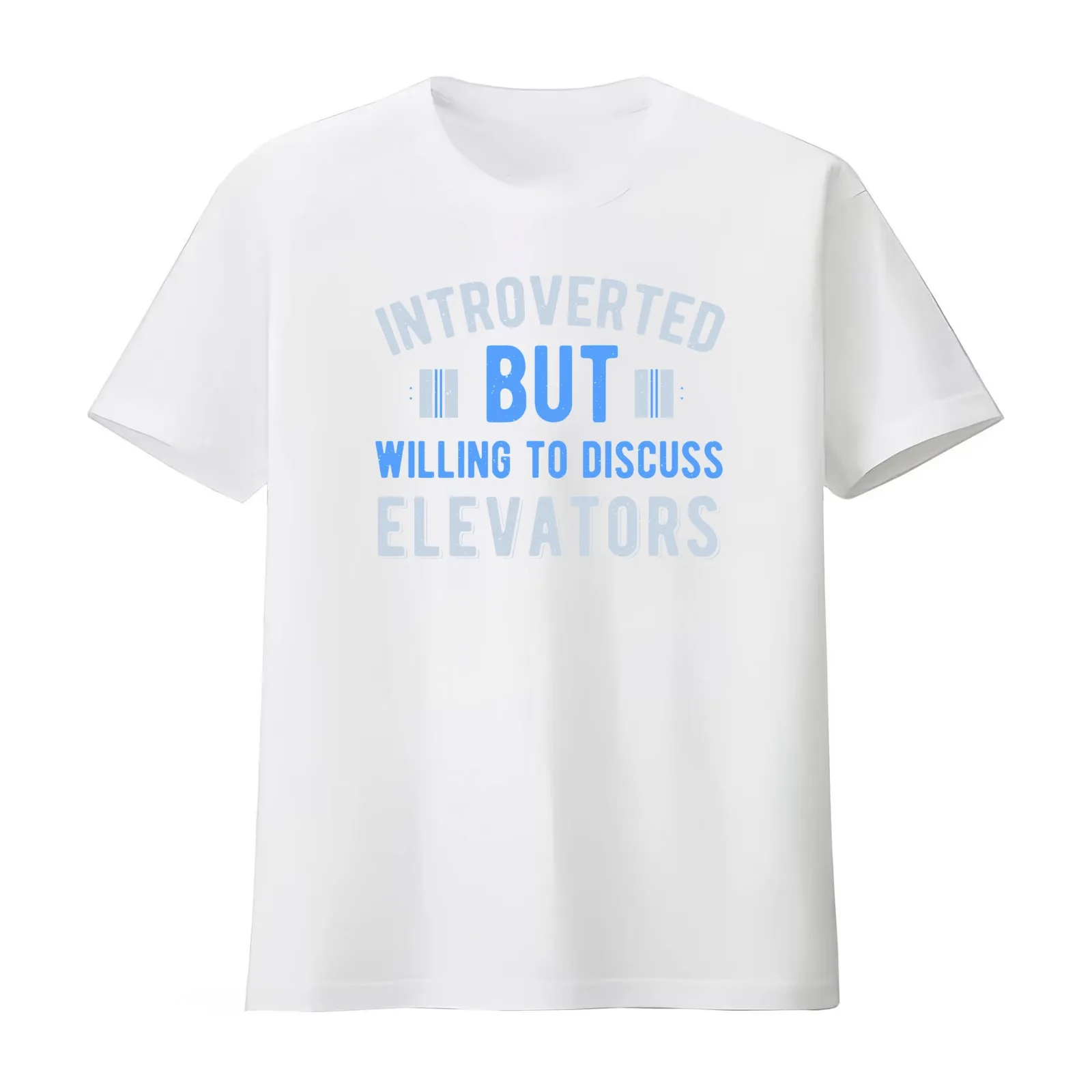 Funny Elevator T-Shirt Summer Casual Cotton Tee Oversized Streetwear Tops Vintage Graphic Print Loose Fit Short Sleeve