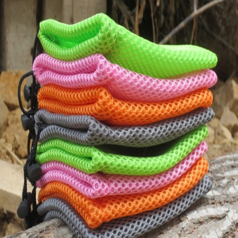 100pcs High-Quality 10*12cm Mesh Jewelry Gift Pouch Drawstring Storage Pouch for Sundries