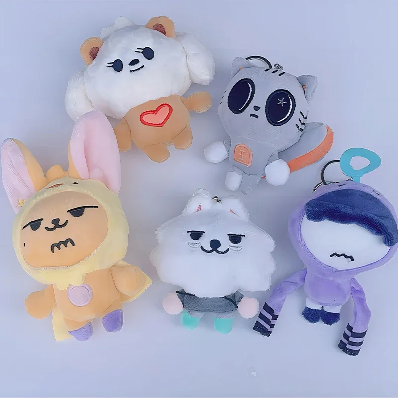 New Kpop TXT Dolls Cute Soobin Beomgyu PPULBATU Same Plush Keyrings Tutu Bar Two-Bar Doll Keychain Rings Plush Bag Pendant