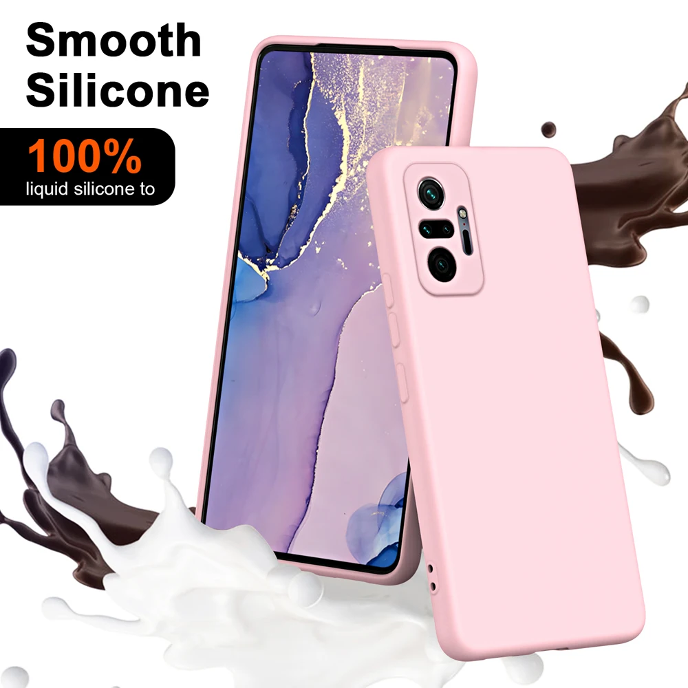 Solid Silicone Soft Case For Xiaomi Redmi Note 10 Pro 10T 10s 11 11s 12 12s 12 Pro Plus 5G Redmi 10A 10C 11A 12C Cover