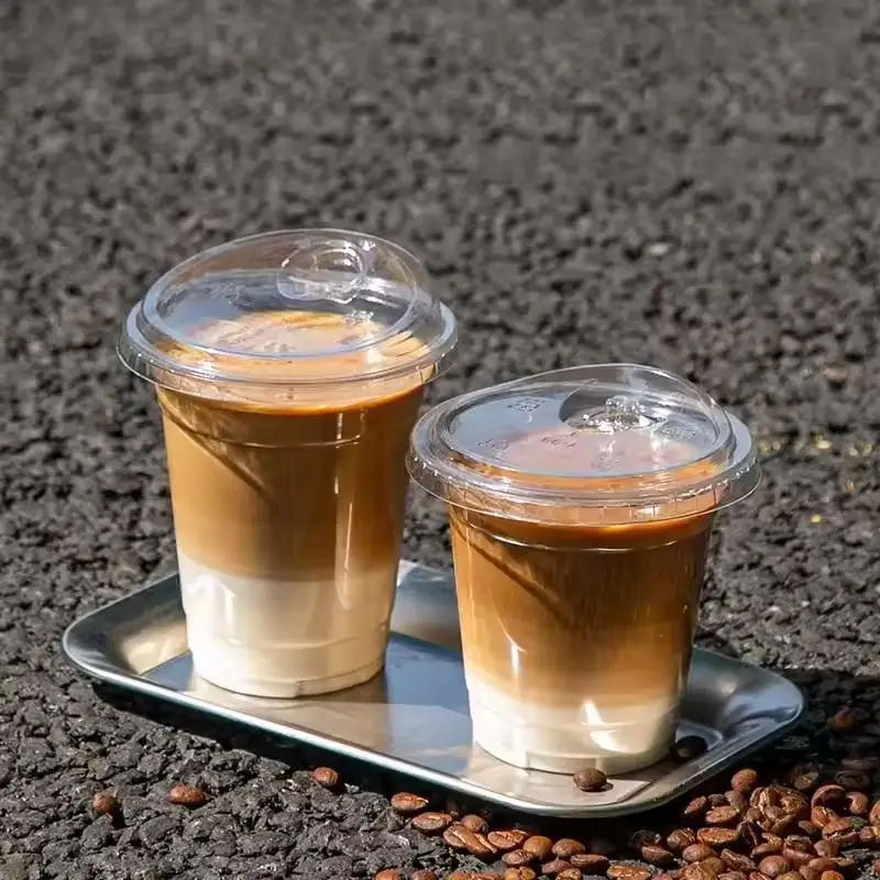 Paquete de 10 Vasos de Plástico Transparente de 16 Oz con Tapas, Vasos Desechables a Prueba de Fugas para Café Helado, Té de Burbujas, Smoothies y Bebidas