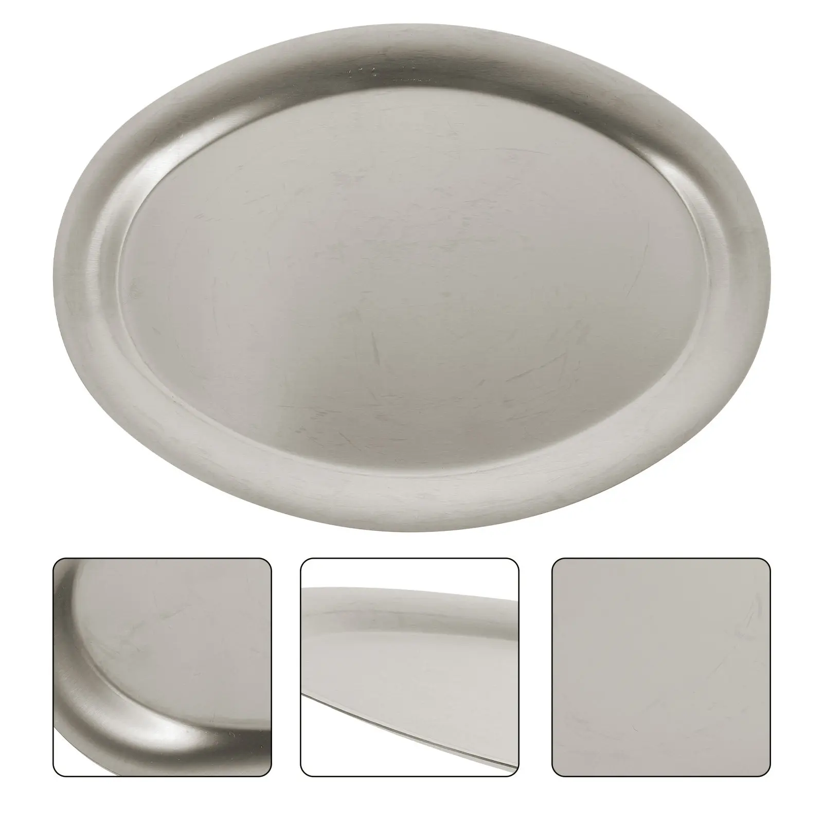 Egg Shape Food Plate Food Grade Stainless Steel Thicken Serving Tray for Home Hotel Restaurant Breakfast Fish Appetizer Use