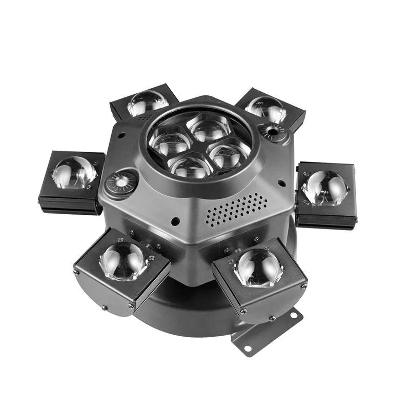 LED 10X10W 6 Head Moving Head Beam Light RG Laser Strobe Light DMX Stage Light Full Color Beam Light Rotating Disco Party Bar