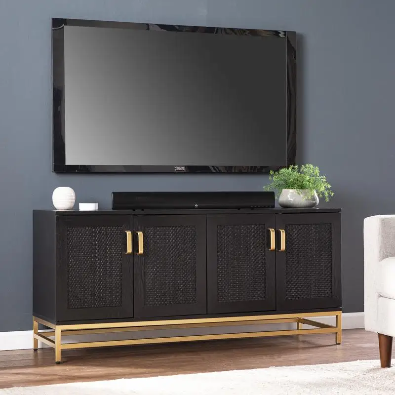

Contemporary 4-Door Media Console for TV and Storage