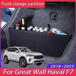 For Great Wall Haval F7 2018~2025 Upgrade Thickening Trunk Storage Partition Multifunction Storage Box Auto Interior Accessories