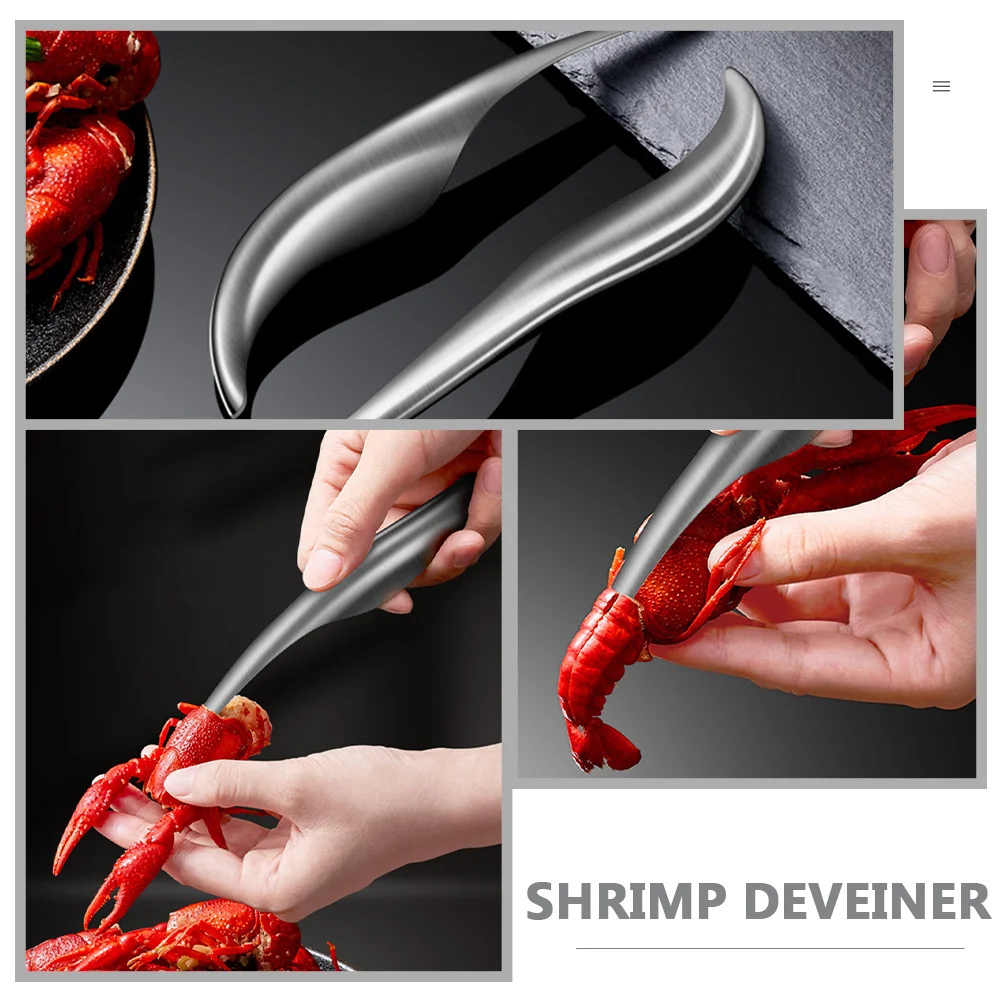 

2Pcs Shrimp Peeler Deveiner Tool Stainless Steel Compact Kitchen Shrimp Remover for Fast Cleaning and Efficient Peeling Cooking