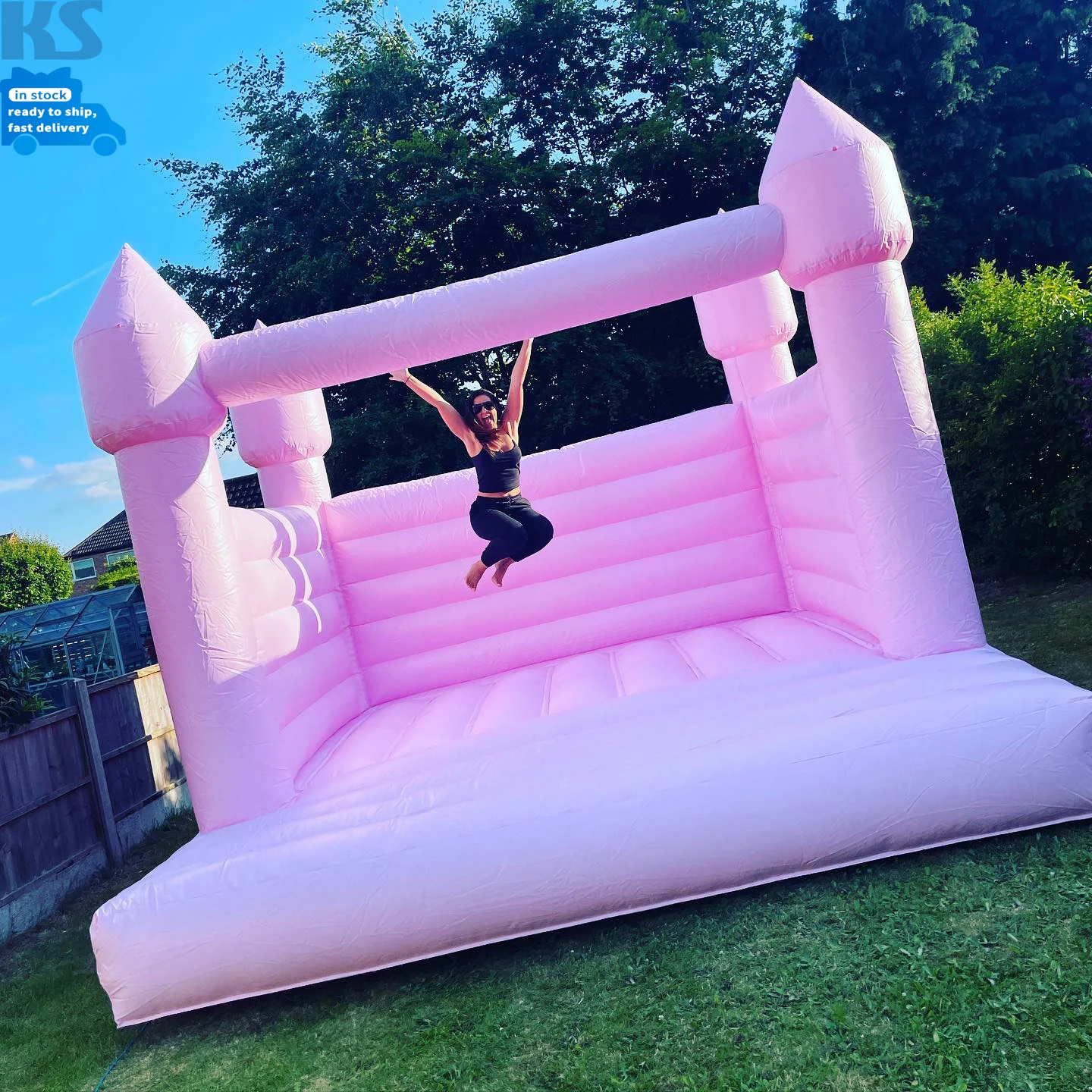 Wedding Party Adult Baby PVC Inflatable Bouncer Jumper Pink Yellow Tan Blue Green Inflatable Jumping Castle jump bounce house