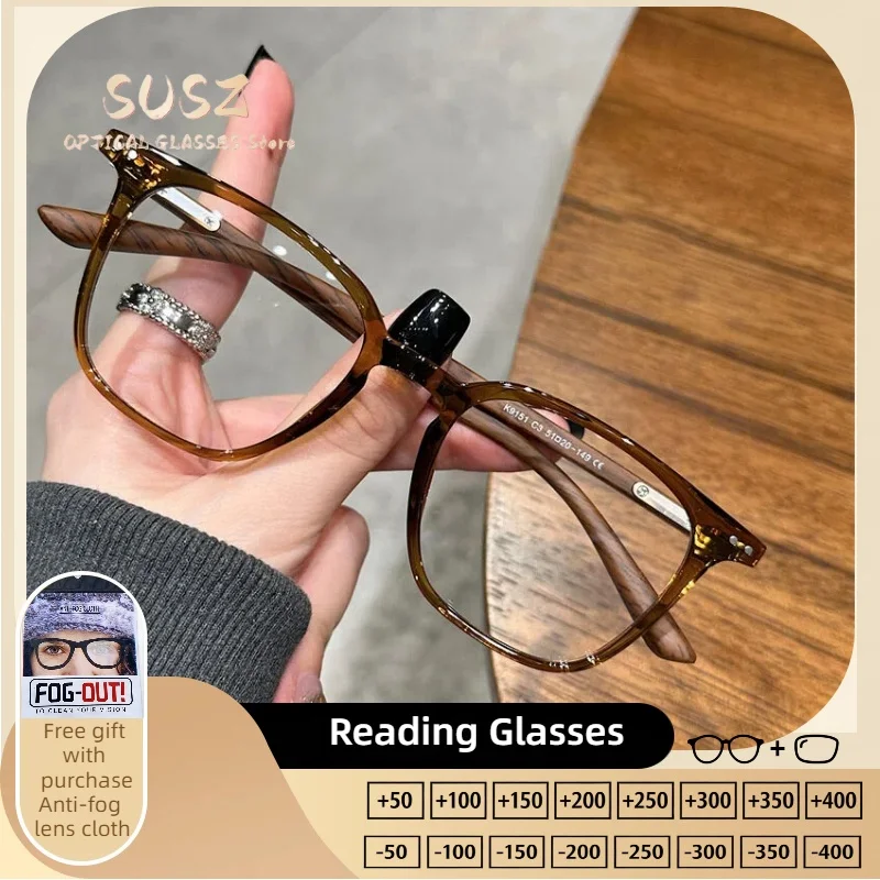 

SUSZ New Fashion Elliptical Women Reading Glasses Lady Myopia Anti-Reflection Blue Light Blocking Glasses Prescription Glasses