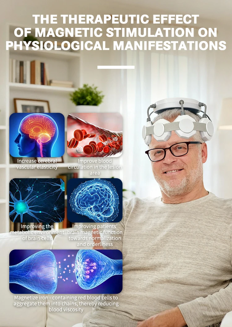 Neues Professionelles Transkranielle Magnetstimulation (rTMS) Gerät, Kopfband-Therapiegerät für Parkinson- und Demenzbehandlung – Detail 2