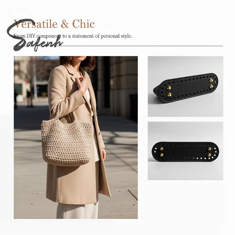 1pc Oval Bottom PU Leather Bag Base With Holes For DIY Home Decoration Handmade Knitted Bag Crochet Bag Bottom Accessories