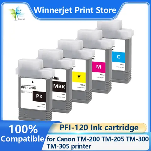 Winnerjet PFI120 PFI-120 Compatible ink cartridge for Canon TM-200 TM-205 TM-300 TM-305 printter With Pigment ink With chip