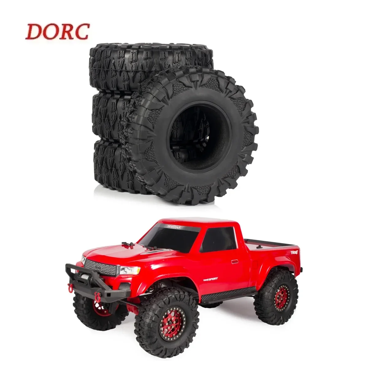 4/Set 2.2 Inch Wheel Tyres Rubber Tyre 120*45mm for 1/10 RC Trucks Car TRX4 SCX10 II Capra Wraith 86190 AXX4 YK4083 D90 CC02