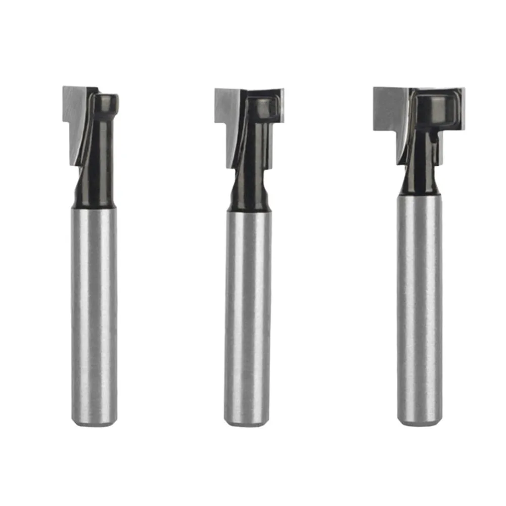 Smooth and Burr Free Finish  Highly Concentric T Slot Cutter Router Bit for Wood Slotting and Hook Opening 3PCS