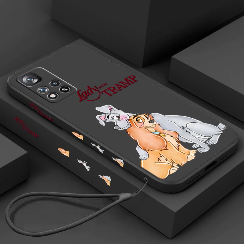 Disney Dog Lady And Tramp For Redmi Note 12 11T 11S 11E 10S 10T Pro Plus Lite Max Liquid Left Rope  Phone case