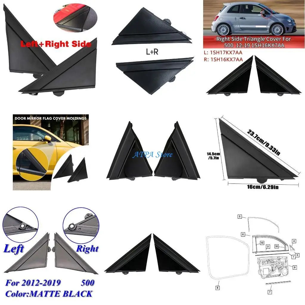 

U13C Front Right Window Door Mirror Triangle Cover Trim Panel 1SH17KX7AA 1SH16KX7AA
