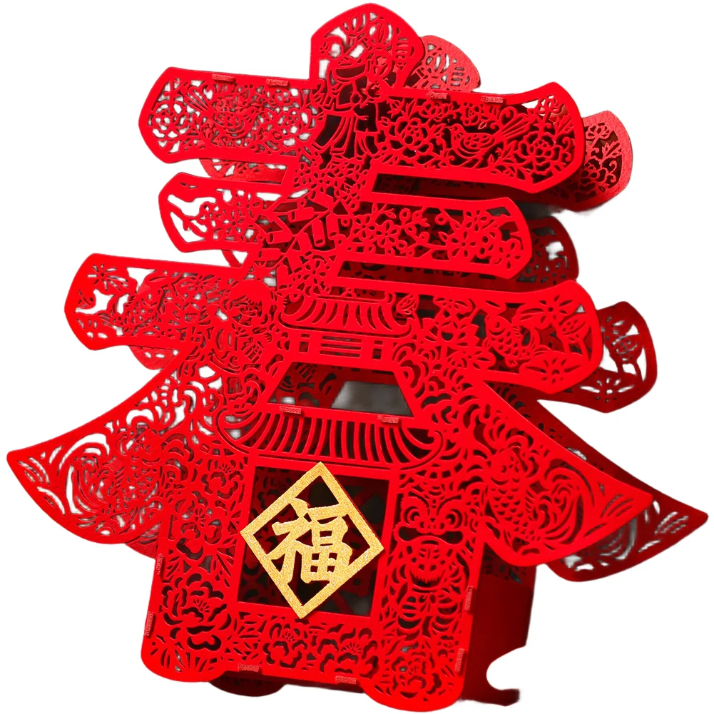 

Large 3D Horse Desktop Decoration for 2026 Chinese New Year For Home Living Room Red Flocked Fabric Holiday Ornament