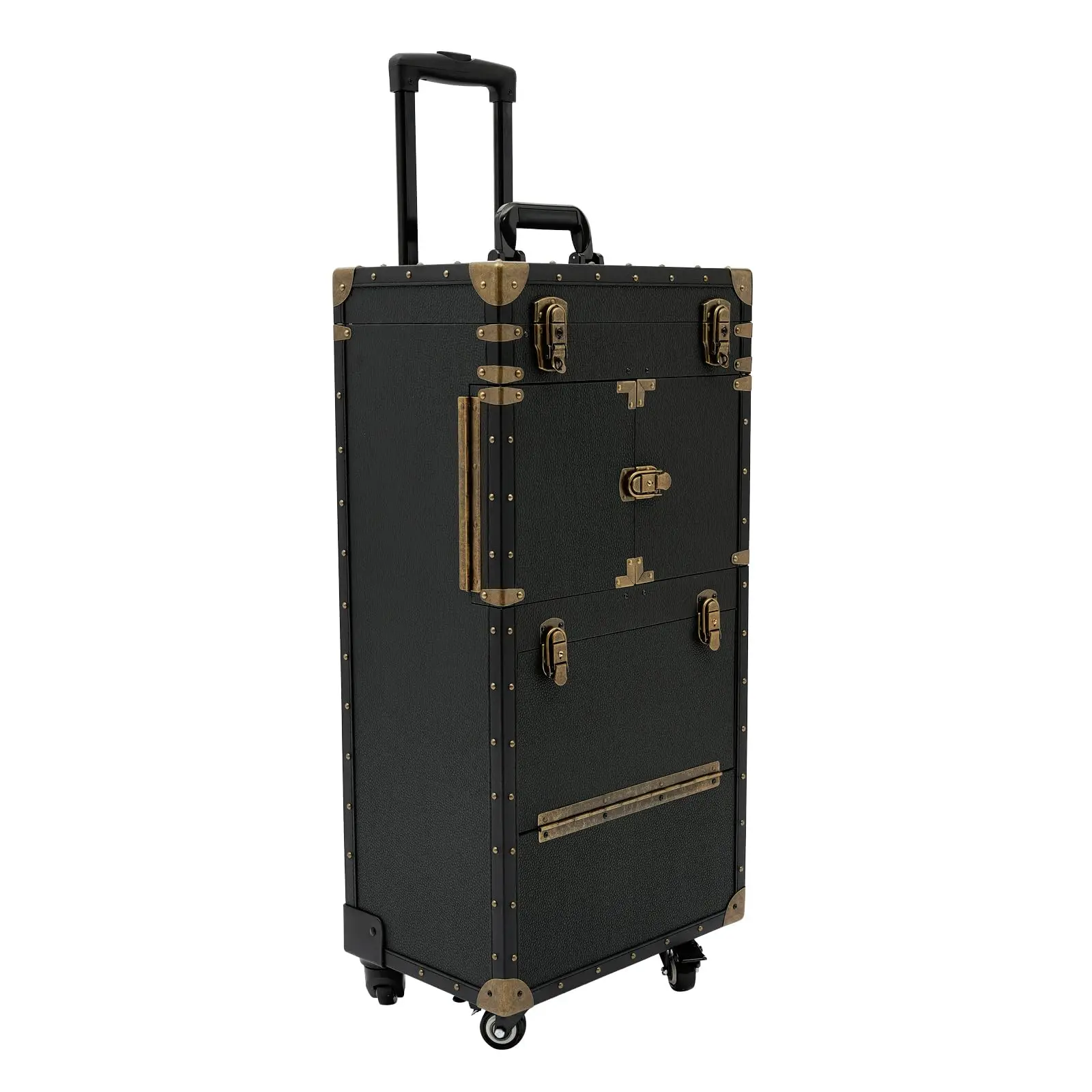 

Makeup Rolling Case Large Hairdressing Tool Organiser 2 Mobile Password Locks and 2 Keys, Professional Makeup Train Case for Mak