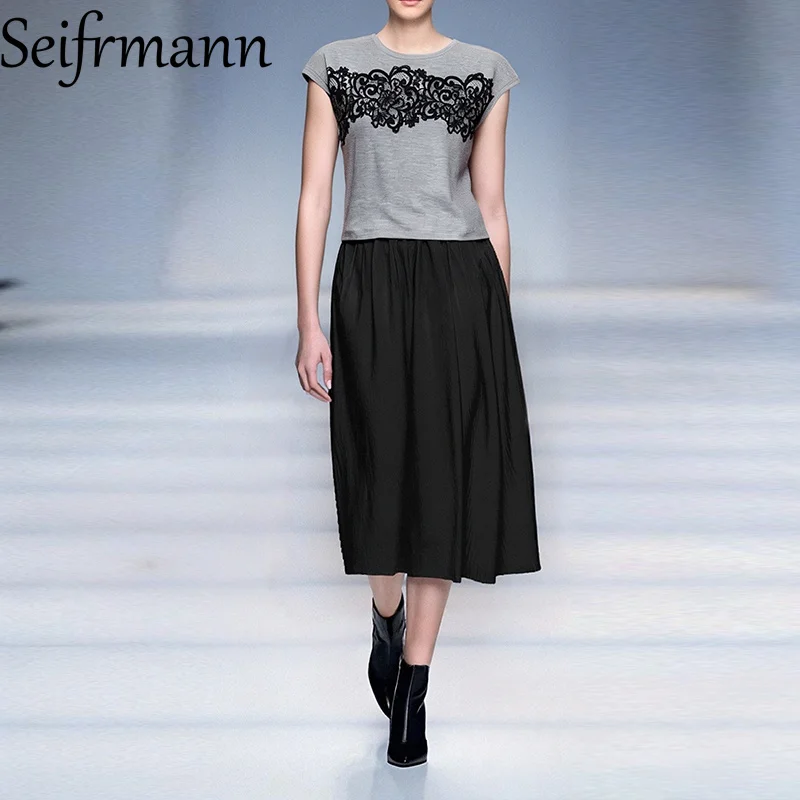 Seifrmann Front chest patch water soluble floral dress