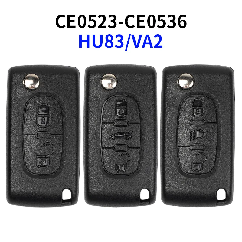 2/3 Button Remote Car Key Shell Case CE0523-CE0536 HU83 VA2 For Citroen C2 C1 C5 C4 C3 C Peugeot 208 406 307 3008 2008 5008 4008