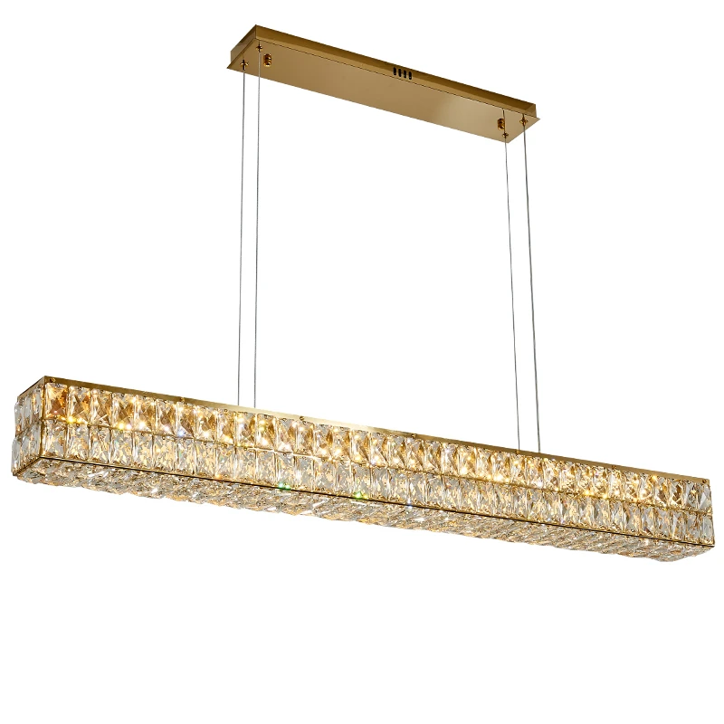 Postmodern Light Luxury Restaurant Pendant Light Dimmable Stainless Steel Led Chandelier Living Room Bar Crystal Pendant Light