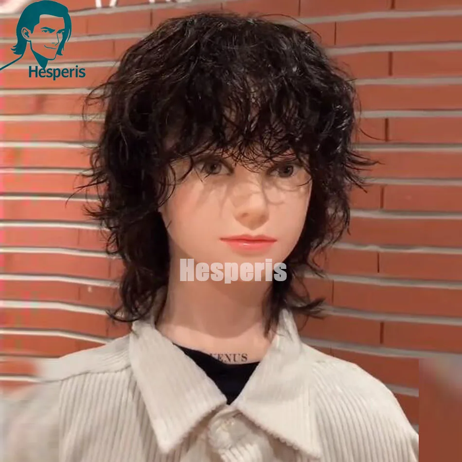 Hesperis شعر مستعار بشري متموج مع الانفجارات البرازيلي ريمي 13x6 الدانتيل شعر مستعار أمامي للرجال/النساء البوري الباروكات عابث قصيرة قطع الباروكات