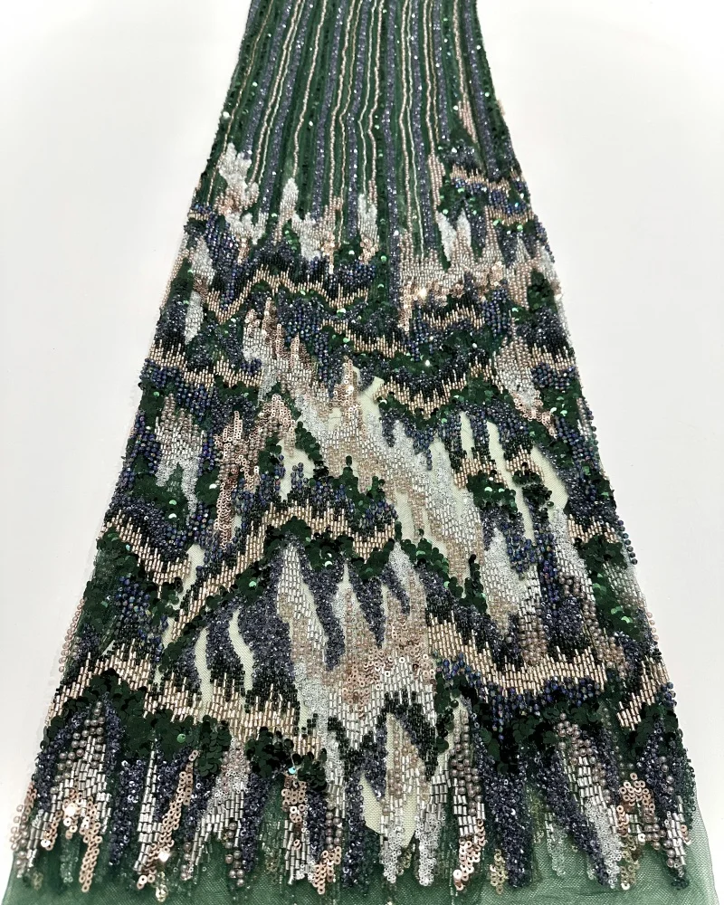 Africa Nigerian Beaded French Mesh Lace With Sequins High Quality 2025 Embroidery Lace Sequins Lace For Wedding Dresses Women