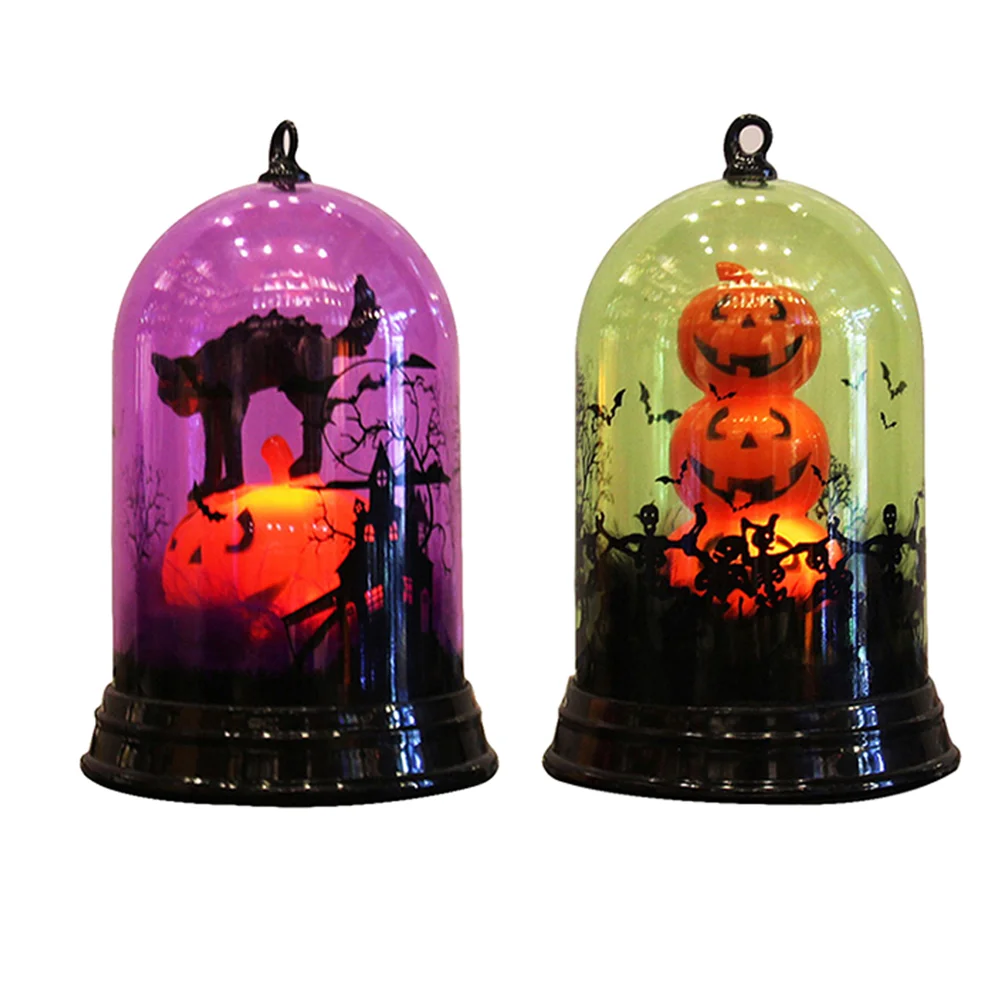 2 Pcs Cat Light for Halloween Decoration Pumpkin Projection Lamp Desktop Decorative Ornaments