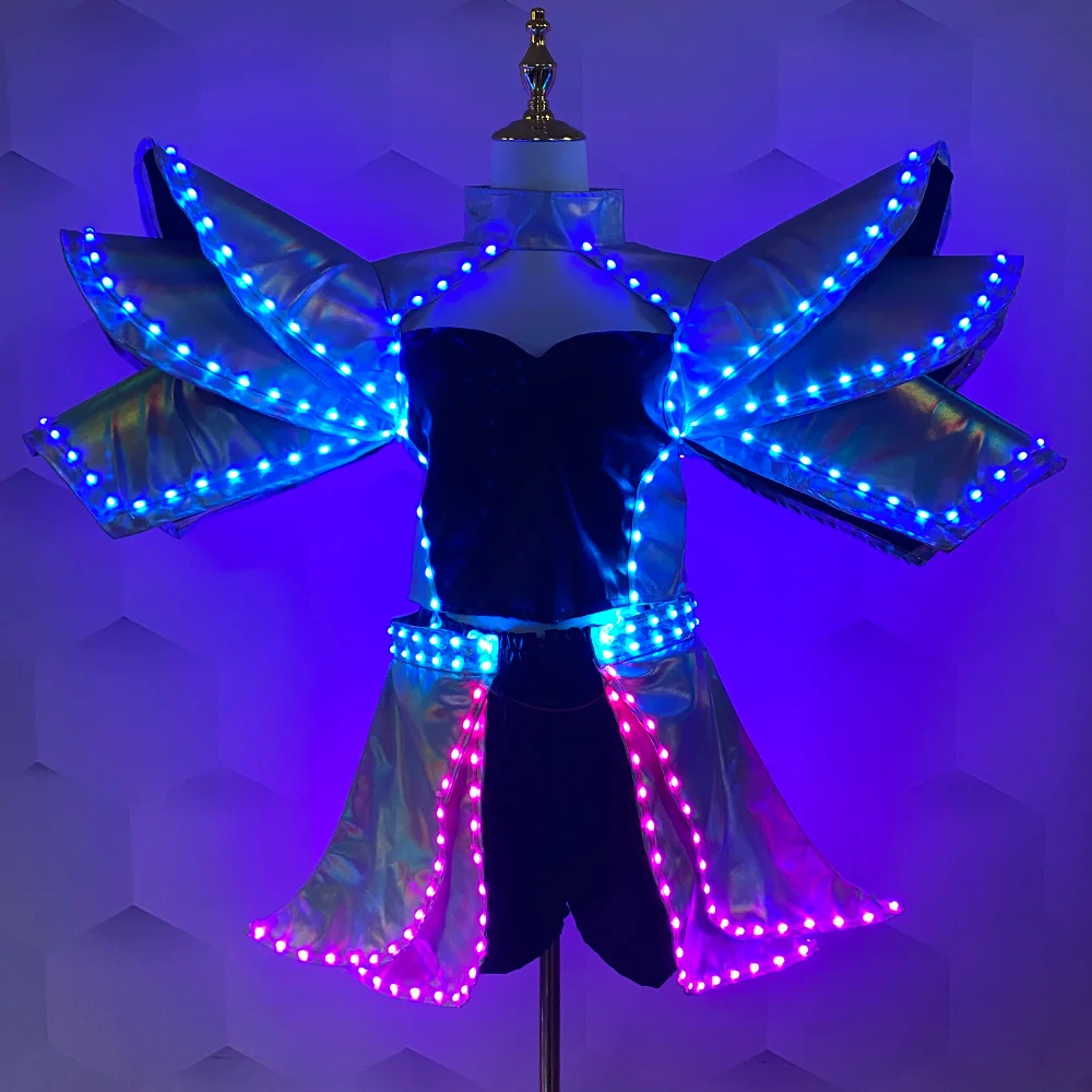 

Ladies glow-in-the-dark costume LED Costume Sexy tutu led Fashion set Stage dance costume Halloween Wedding party lighting props