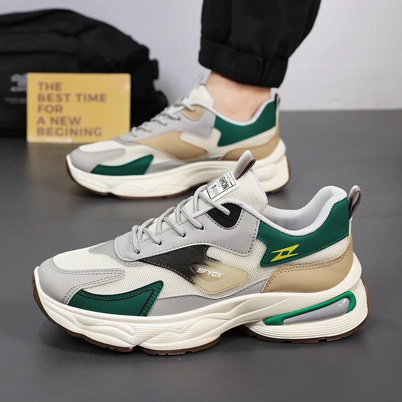 

Повседневная спортивная обувь для мужчин, модные легкие всесезонные кроссовки на мягкой подошве со шнуровкой, уличные кроссовки