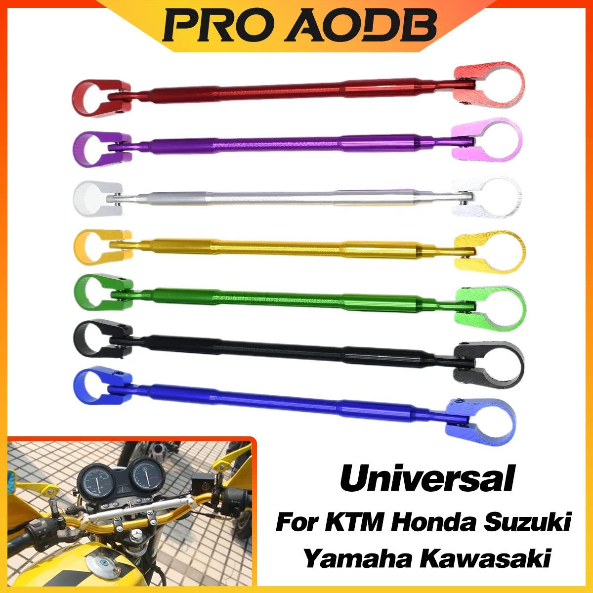 22mm Alloy Aluminum Motorcycle Handlebar Brace Crossbar Modified Strengthen Handle Bar Clamp Balance Beam Cross