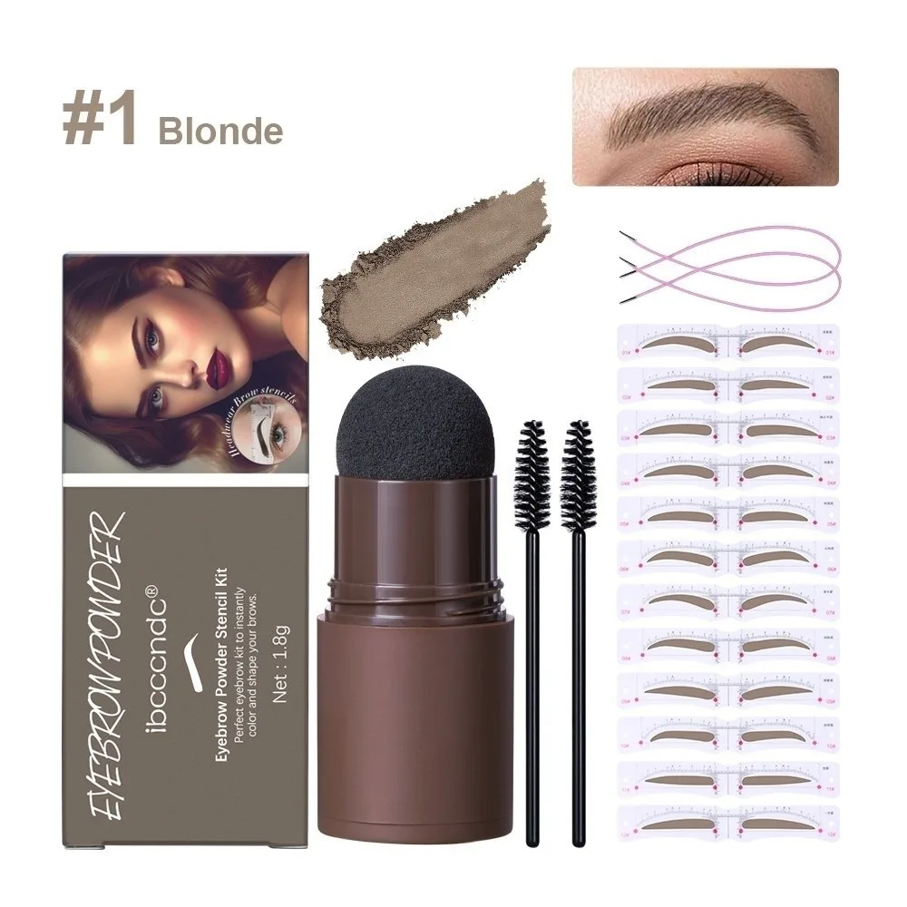 

Long Lasting 3 In 1 Eyebrow Stamp Kit Waterproof Brow Stamp One Step Eyebrow Stamp Shaping Kit Brow Powder Eyebrow Brush