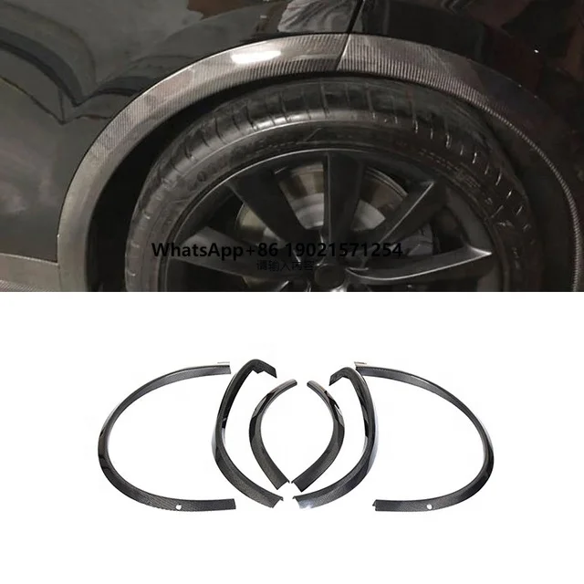 Creease 6 TEILE/SATZ Carbon Faser Auto Seite Fender Flare Radlauf Kotflügel Flares Trim für Modell X 16-18