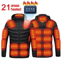 21 Heating Jackets USB Heating Jacket Hooded Heated Jacket Women's Warm Vest unting Hiking Camping Autumn Winter Male