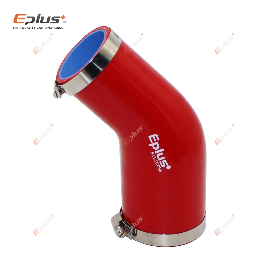 EPLUS Universal Silicone Tubing Hose 45 Degrees big to small Connector Car Intercooler Turbo Intake Pipe Coupler Red Multi Sizs