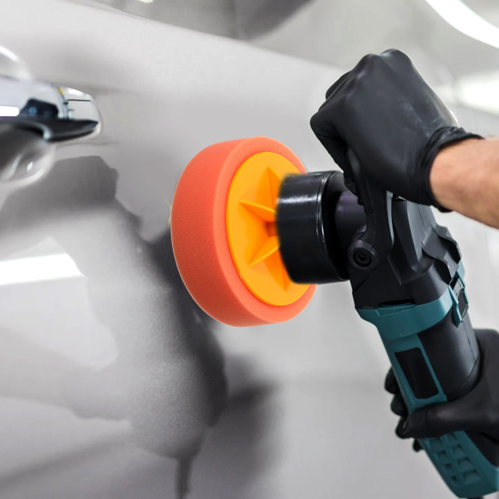 

6 Inch ange Polyester Foam Car Polishing Wax Sponge Pad for Drill Attachment Buffing Tool DIY Detailing Finishing