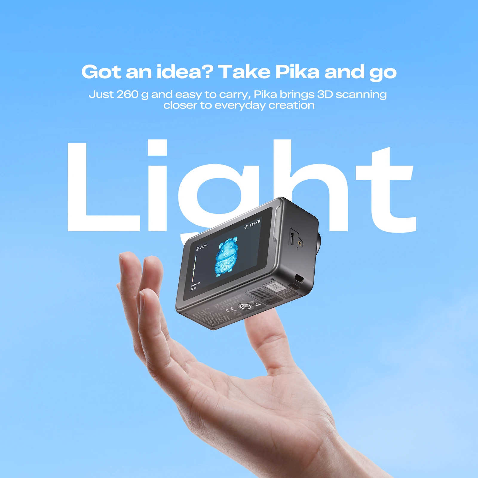 Official Creality Pika 3D Scanner With Handle Tripod Kit 7 Blue Laser Lines/NIR Light High Speed 0.03mm Precision Wireles Scan