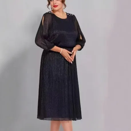 

Черное длинное повседневное женское платье миди большого размера с v-образным вырезом и длинными рукавами, расклешенное трапециевидное платье в стиле ретро, винтажные вечерние платья