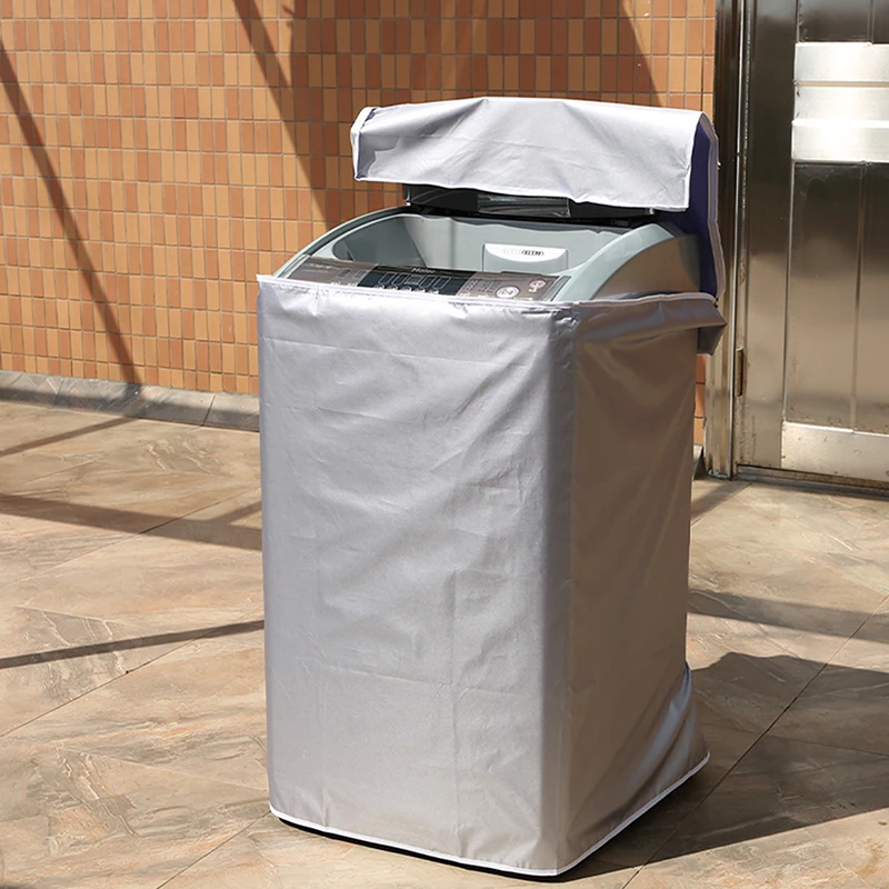Waschmaschinen abdeckung Polyester wasserdicht Top Load Wäsche trockner Abdeckung Sonnenschutz Silber beschichtung staub dichte Abdeckung