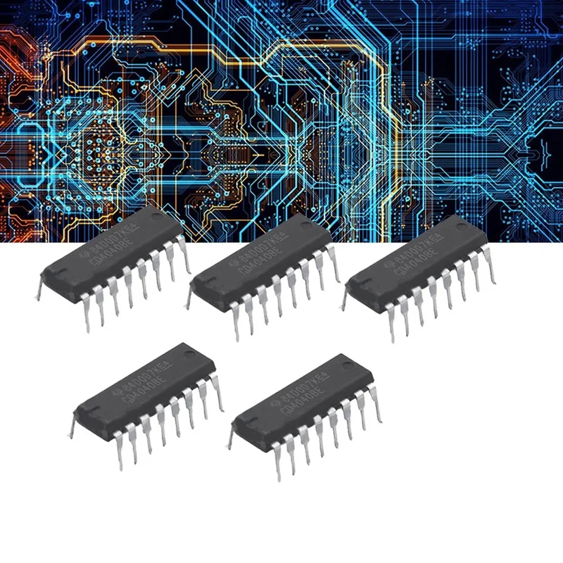IDUD 5PCS CD4040BE 칩 DIP16 로직 칩 분배기 바이너리 카운터 칩