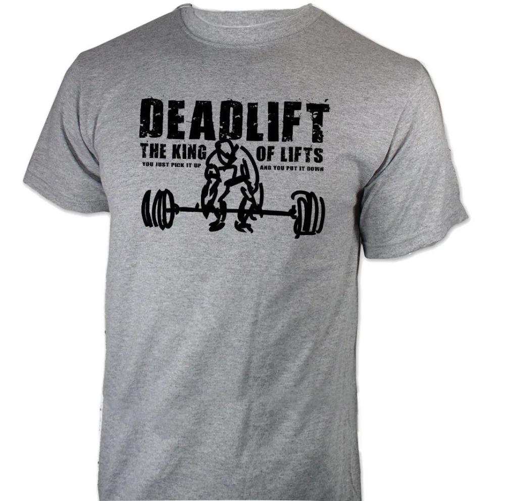 

Fashion Print Men Short Sleeve Clothing Deadlift Powerlifting Inspirational Grey T-Shirt Big Sizingart Tee Shirts unisex